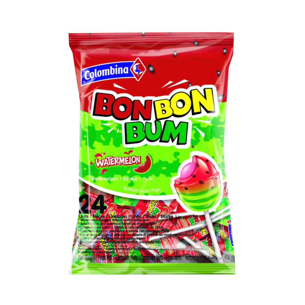 BON BON BUM SANDIA 24pz 408g - Sabores de America Latina