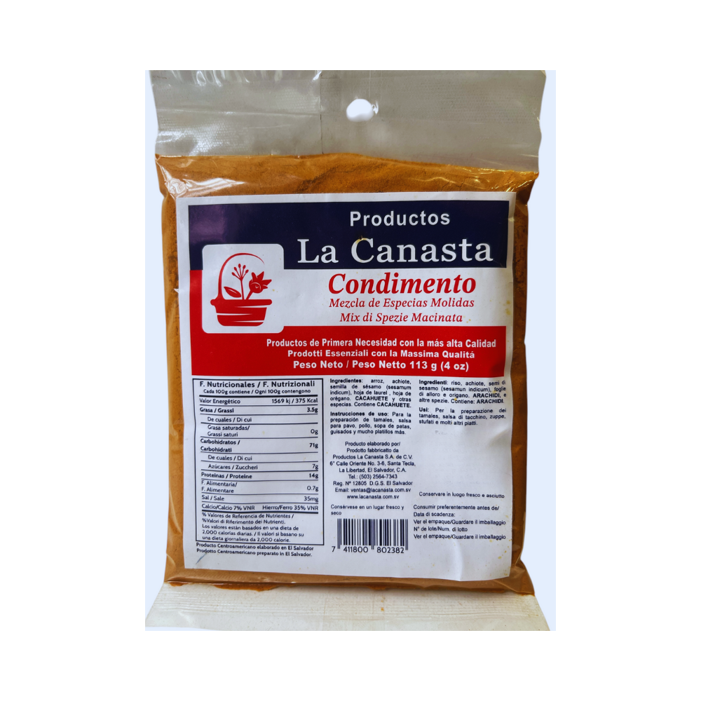 ESPECIES MOLIDAS EN BOLSA LA CANASTA 113g