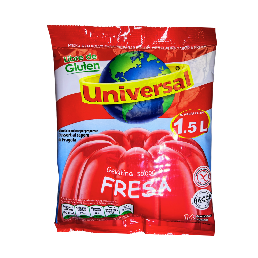 GELATINA UNIVERSAL DE FRESA 250g - Sabores de America Latina